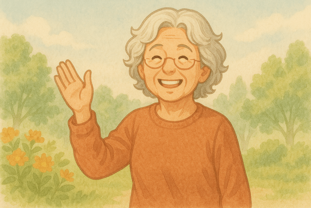 温かな微笑みの老婦人